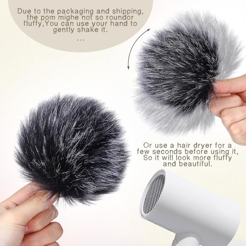 Bememo 50 Pieces Faux Fur Pom Pom Balls for Hats DIY Faux Fur Pompom with Elastic Loop for Hats Shoes Scarves Gloves Scarves Bag Key Chain Charms Accessories (Classic Color) - Image 5